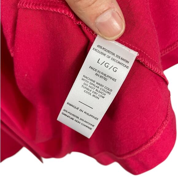 Natori Long Belted Robe Inner Tie Classic Feminine Lounge Cranberry Size Large - Picture 12 of 12